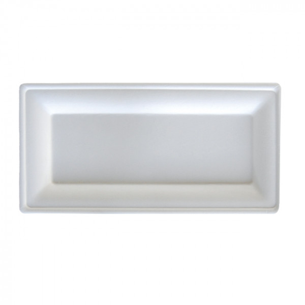Assiette rectangulaire en fibres végétales 13x26cm