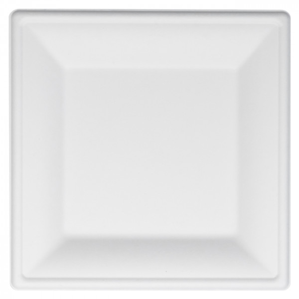 Assiette carrée en fibres végétales 26x26cm - écolo