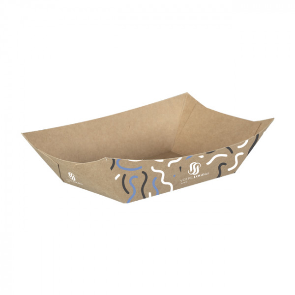 Barquette personnalisée en carton 1100 mL - Impression jusqu'à 4 couleurs