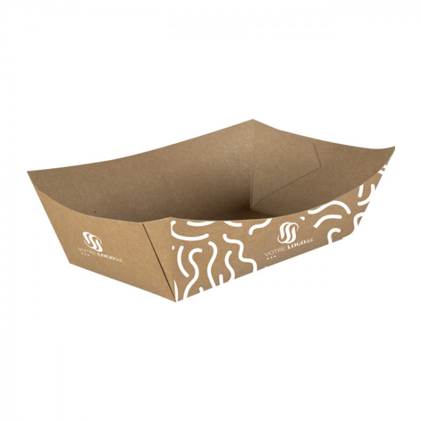 Barquette personnalisée en carton 1370 mL - Impression jusqu'à 4 couleurs