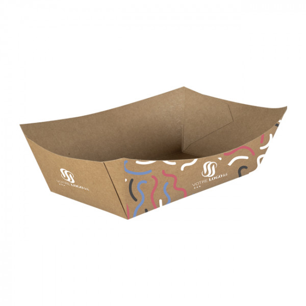 Barquette personnalisée en carton 1370 mL - Impression jusqu'à 4 couleurs