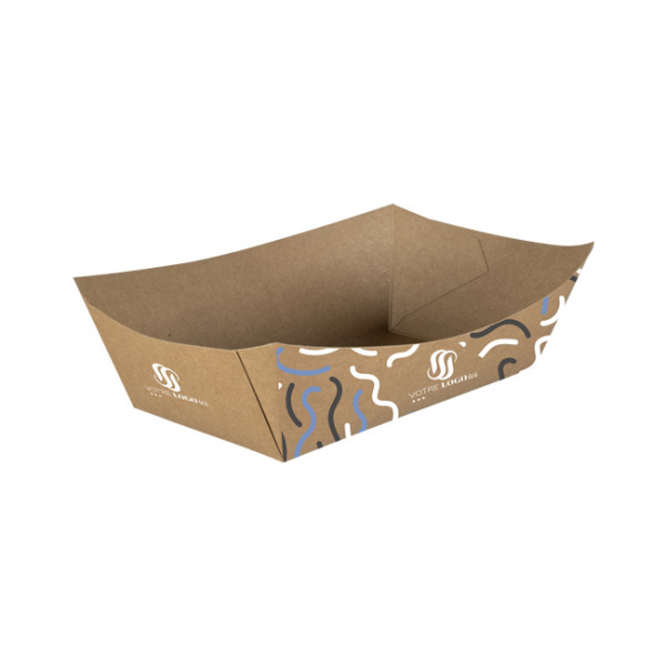 Barquette personnalisée en carton 950 mL - Impression jusqu'à 4 couleurs