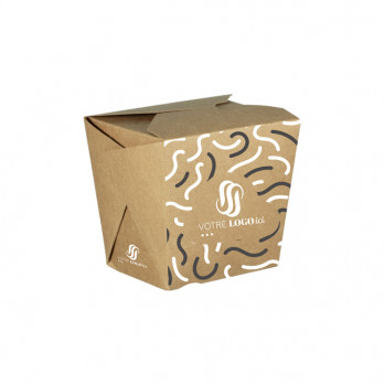 Pot à pâtes personnalisé en carton 16 Oz - Impression jusqu'à 4 couleurs