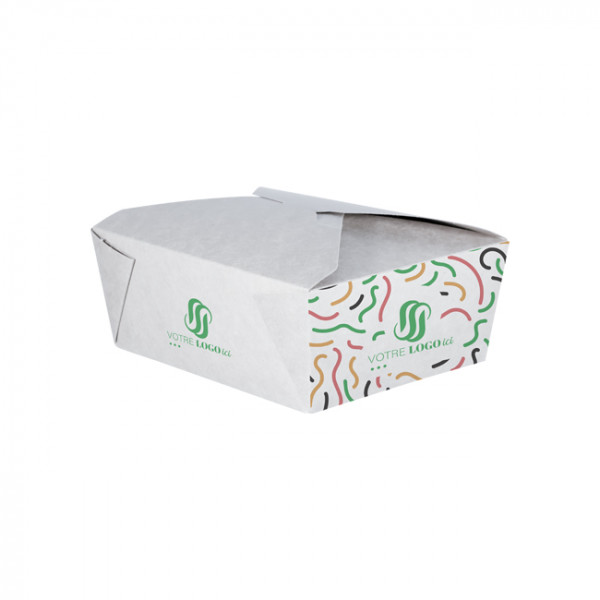 Boîte rectangulaire personnalisée en carton 1400 mL - Impression jusqu'à 4 couleurs