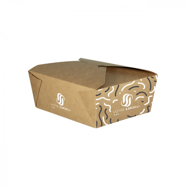 Boîte rectangulaire personnalisée en carton 1400 mL - Impression jusqu'à 4 couleurs