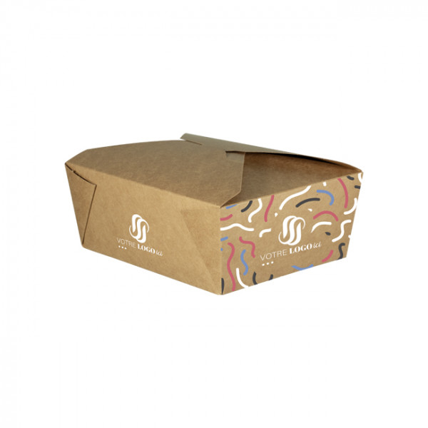 Boîte rectangulaire personnalisée en carton 1400 mL - Impression jusqu'à 4 couleurs