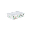 Boîte à salade rectangulaire personnalisée en carton avec couvercle à fenêtre 700 mL - Impression jusqu'à 4 couleurs