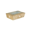 Boîte à salade rectangulaire personnalisée en carton avec couvercle à fenêtre 900 mL - Impression jusqu'à 4 couleurs
