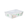 Boîte à salade rectangulaire personnalisée en carton avec couvercle à fenêtre 1200 mL - Impression jusqu'à 4 couleurs