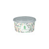 Boîte à salade ronde personnalisée en carton avec couvercle 1000 mL - Impression jusqu'à 4 couleurs