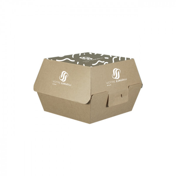 Boîte à hamburger personnalisée en carton - Impression jusqu'à 4 couleurs