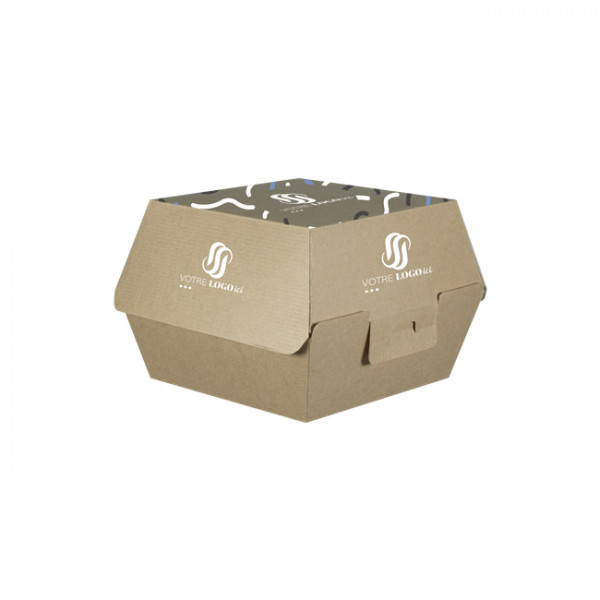 Boîte à hamburger personnalisée en carton - Impression jusqu'à 4 couleurs
