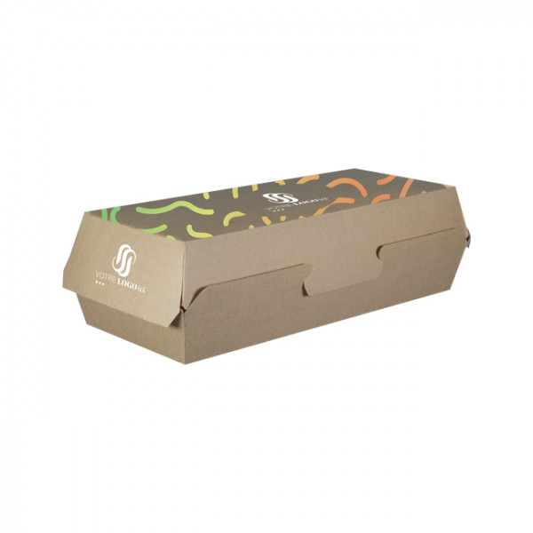 Boîte à panini personnalisée en carton - Impression quadrichromie couleurs illimitées