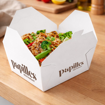 Boîtes repas rectangulaires en carton personnalisées