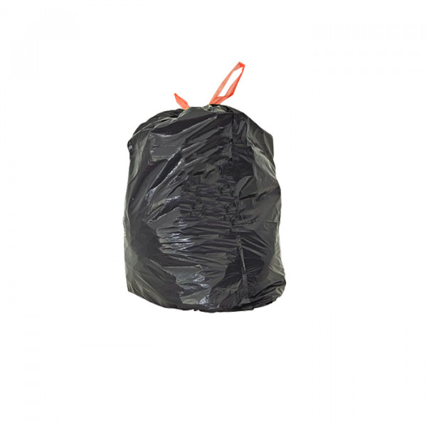 Sac-poubelle noir 50L avec liens coulissants