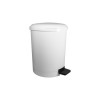 Poubelle à pédale blanche 20 L en plastique.