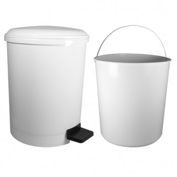 Poubelle à pédale 20 L - Plastique blanc