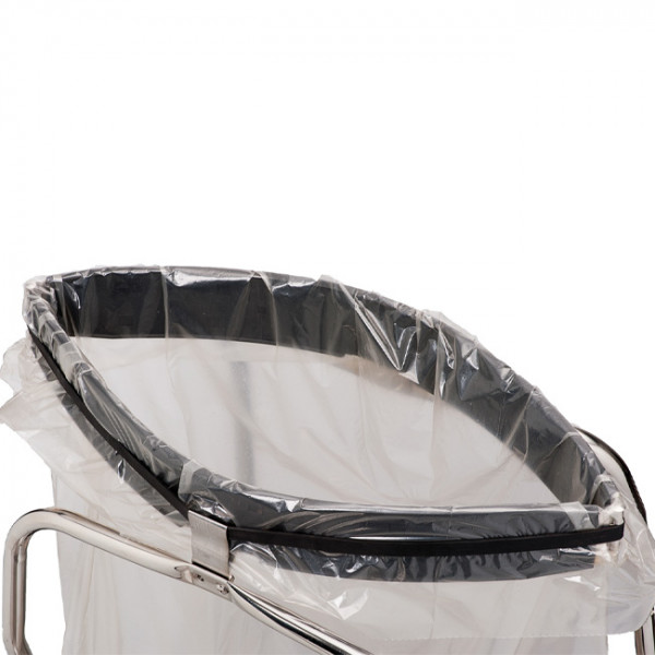 Poubelle blanche à pédale de 45L en plastique.
