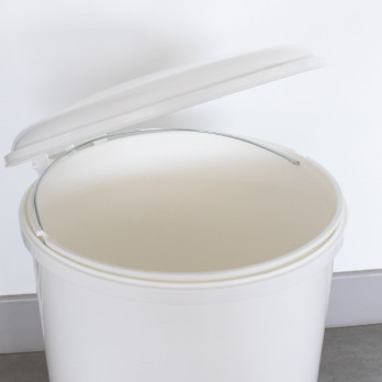 Poubelle à pédale 20 L - Plastique blanc