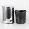 poubelle inox pédale 5L C20002, poubelle à pédale, inox, 5L, C20002, image.