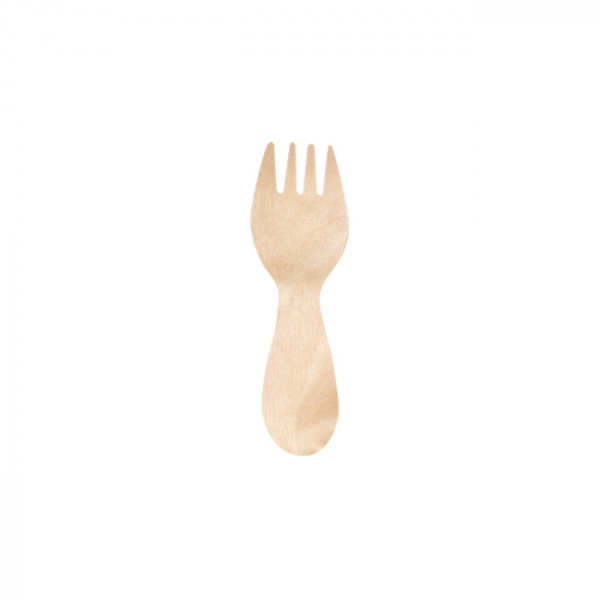 Mini spork en bois 8 cm - Couverts en bois