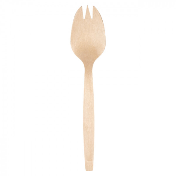 Spork en bois 14,7 cm - Couverts en bois