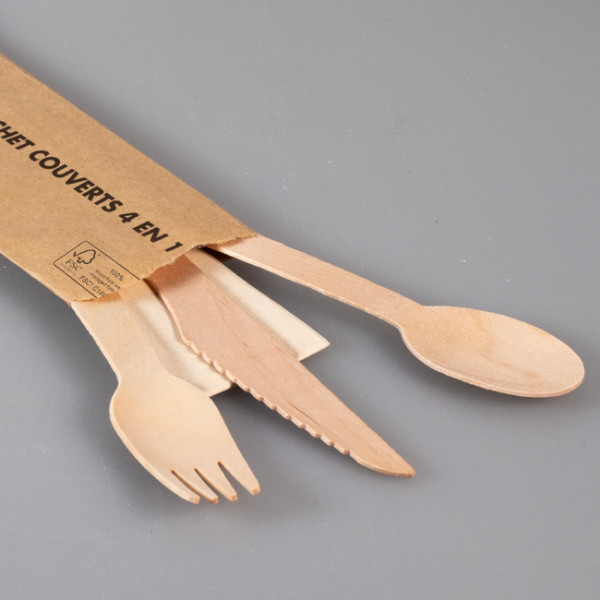 Couverts bois pratiques pour voyager.