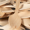 Spork en bois 14,7 cm Couverts en bois Pique ruban bambou