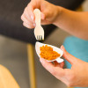 mini spork bois 8cm, couverts bois, contenants alimentaires PET transparent 260mL, fibres végétales 500mL.