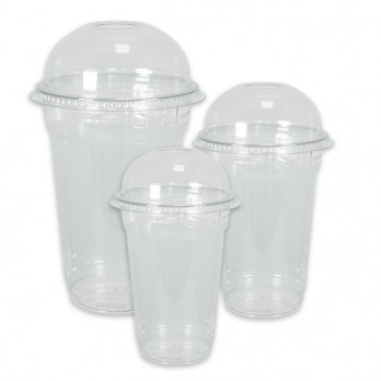 Pots alimentaires en plastique + couvercles dôme à trou