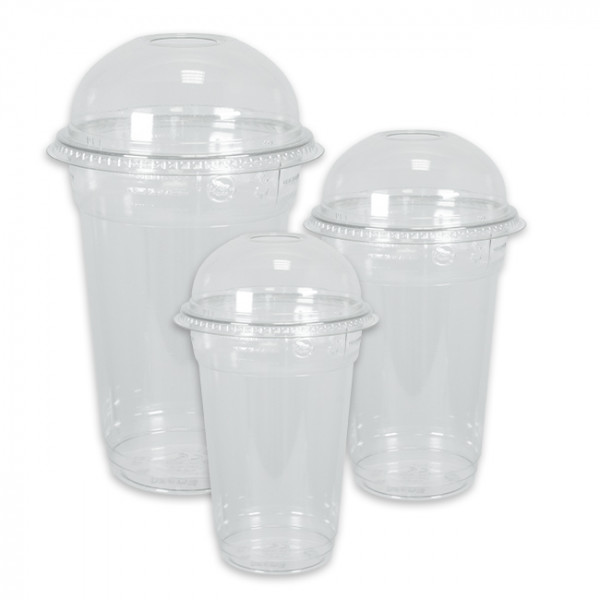 Pots alimentaires en plastique + couvercles dôme à trou