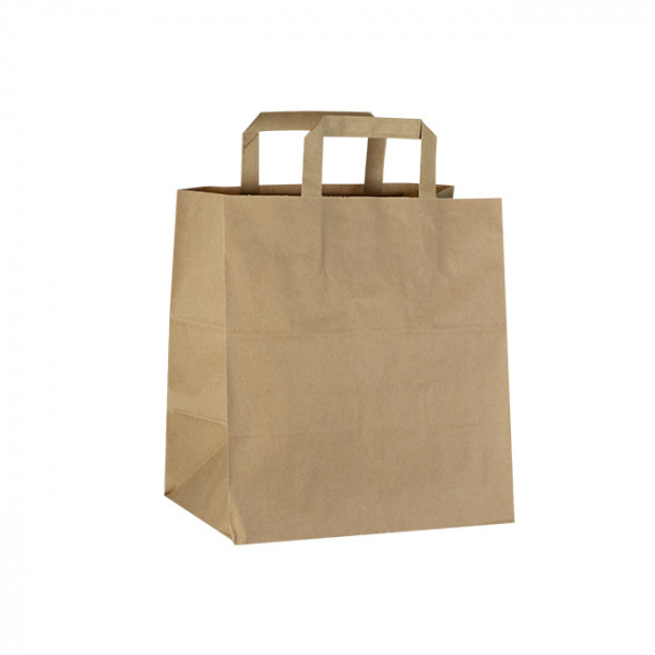 Sac cabas en papier kraft avec poignées 26 x 17 / 28 cm