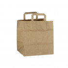 Sac cabas en papier kraft avec poignées plates 26 + 20 x 28 cm