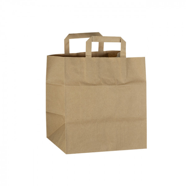 Sac cabas en papier kraft avec poignées 26 x 20 / 28 cm - Sacs et sachets