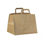 Sac cabas en papier kraft avec poignées plates 32 + 22 x 24 cm