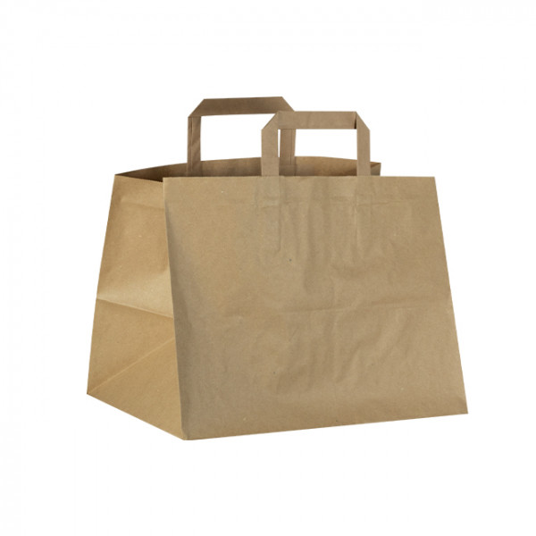 Sac cabas en papier kraft avec poignées 32 x 22 / 24 cm