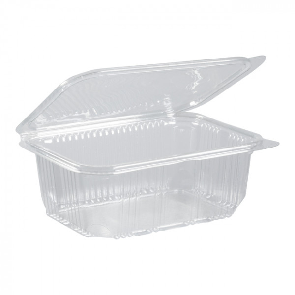 Barquette PET 1000 mL avec couvercle attenant