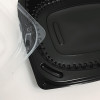 Boîte repas rectangulaire noire couvercle PP Cookipack 800 mL Barquettes boîtes pots bols en PP noires Cookipack 600 mL.