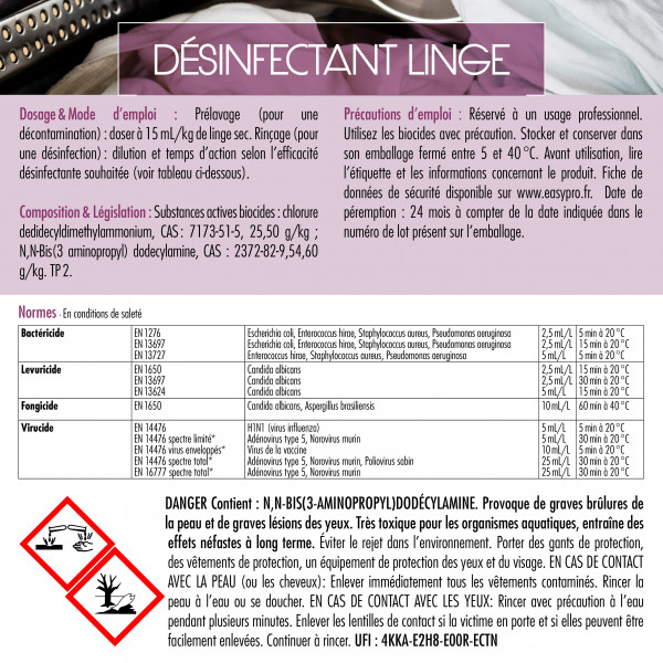 Mode d'emploi désinfectant linge 11D004 Easypro