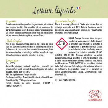 Lessive liquide Ecocert 20 L