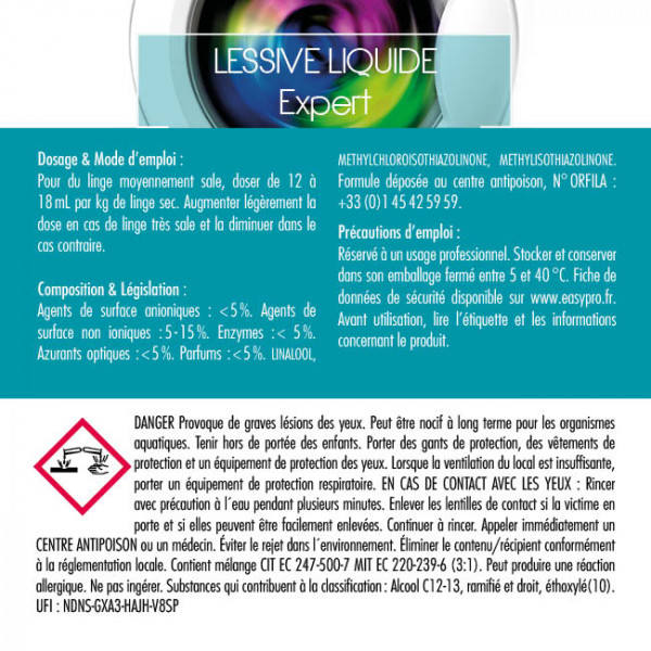 Lessive liquide expert usage professionnel