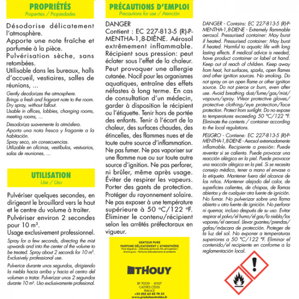 aerosol désodorisant d'atmosphère parfum citron 750 ml B50014 image
