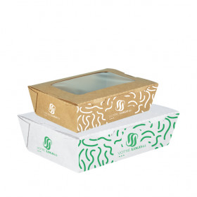 Boîtes à salades en carton rectangulaires personnalisées pour professionnels de la restauration
