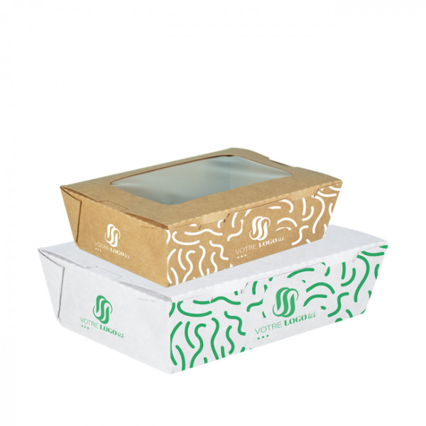 Boîtes à salades en carton rectangulaires personnalisées pour professionnels de la restauration