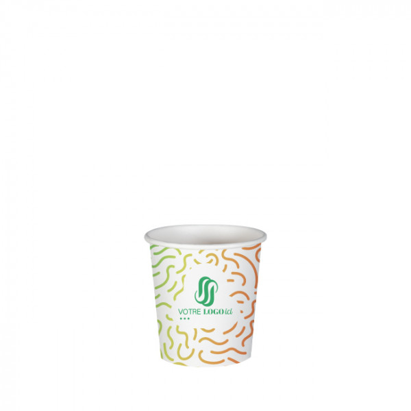 Gobelet 4 Oz 100% carton 0% plastique personnalisé - Impression couleurs illimitées
