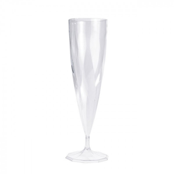 Flûte à champagne réutilisable 13,5 cL en plastique transparent