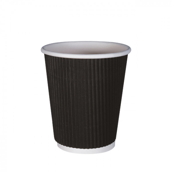 Gobelet carton triple paroi noir 12 Oz - 33 cl