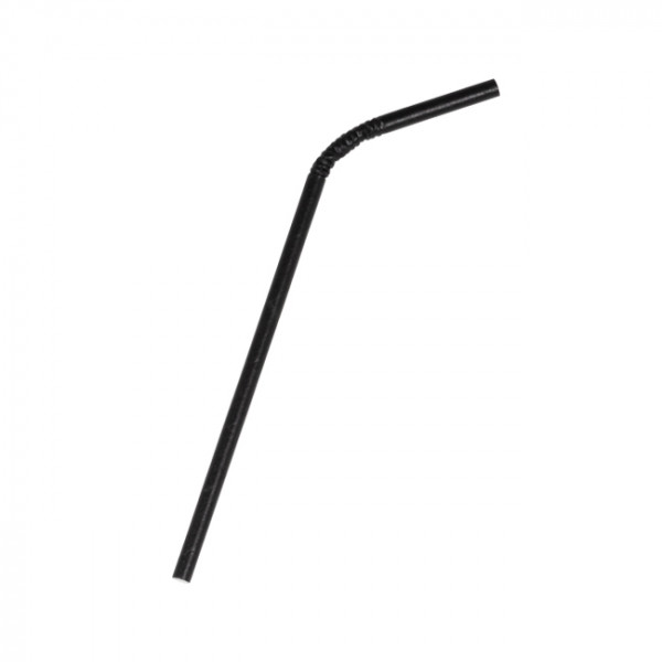 Paille flexible carton noir 20cm