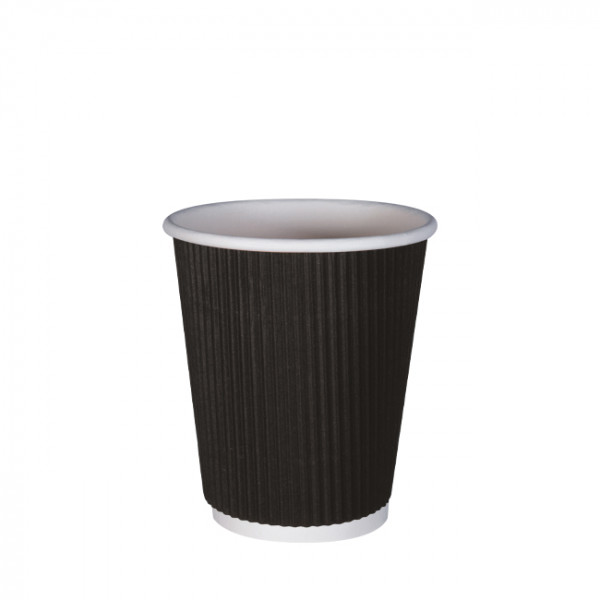 Gobelet carton triple paroi noir 8 Oz 25 cL
