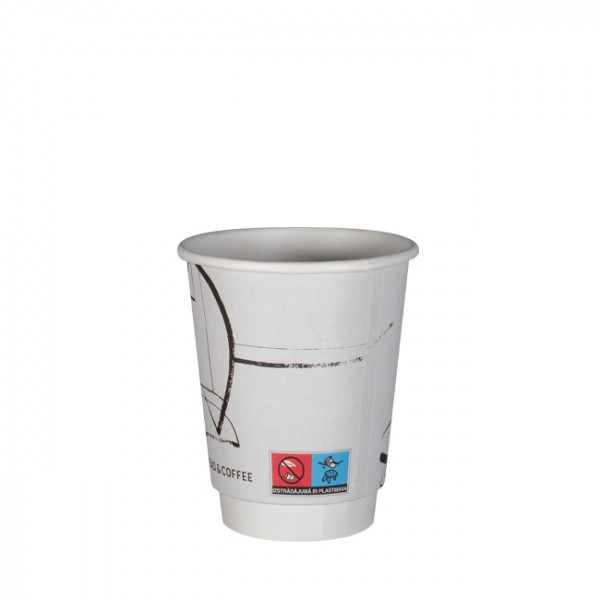 gobelet 8 oz carton double paroi personnalisé impression couleurs illimitées